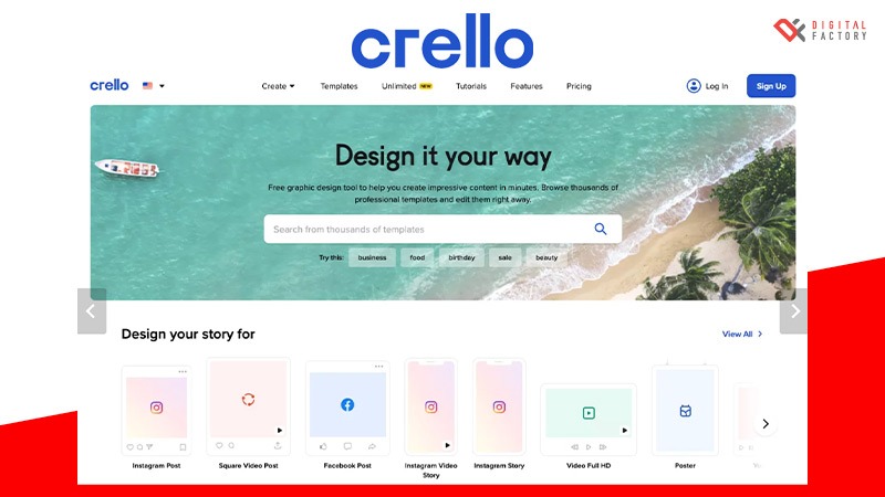 เว็บออกแบบโลโก้ Crello